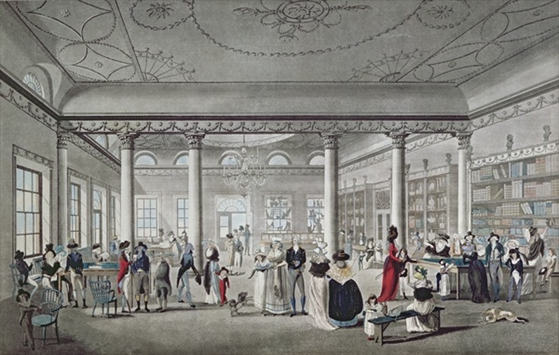 Thomas Malton - Hall's Library at Margate - 1789 - Bridgeman Art Library (priv collectie)