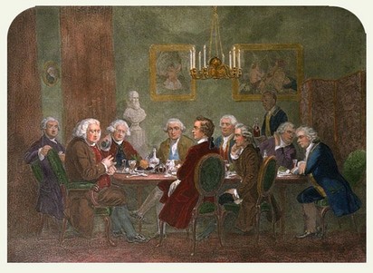 Joshua Reynolds -A literary party at Sir Joshua Reynolds - 1781 - Hyde Collection, Someville, New Jersey