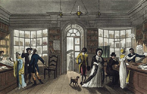 Circulating libraries were often run by booksellers. The first circulating library in England was established about 1730 by Mr. Wright who has a shop in the Strand. A. K. Newman, publisher of the Minerva Press also ran such a circulating library, unsurprisingly well stocked with romance novels of the company's own production. The number of libraries grew and at the turn of the century 1800 their number had swelled to twenty-six. h The average fee schedule was one guinea for the initial subscription and small fee per book. Naturally every self-respecting lending library had The most popular book of the era, Tales of Fashionable Life i by Maria Edgeworth j, published in six volumes between 1809 and 1812, in their catalog.
