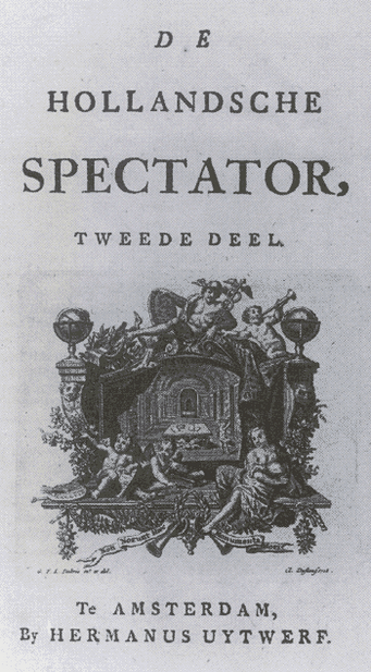 Titelpagina van de tweede druk van Justus van Effen, De Hollandsche Spectator.  1756, Collectie Goudse Librije, SAHM, Amsterdam