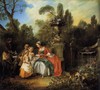 Lady and Gentleman with two Girls and a Servant - Lancret