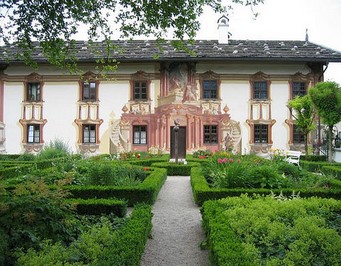 Pilatus Haus, Oberammergau, Bayern, 1774/75 - Lftlmalerei of Air Painting, trompe l'oeil