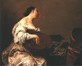 Giuseppe Crespi. Maria - Woman Playing Lute
