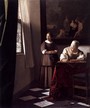 Johannes Vermeer - Schrijvende vrouw met dienstbode, c. 1670-1671, oil on canvas, 28 x 23 in. (71.1 x 58.4 cm.), National Gallery of Ireland, Dublin